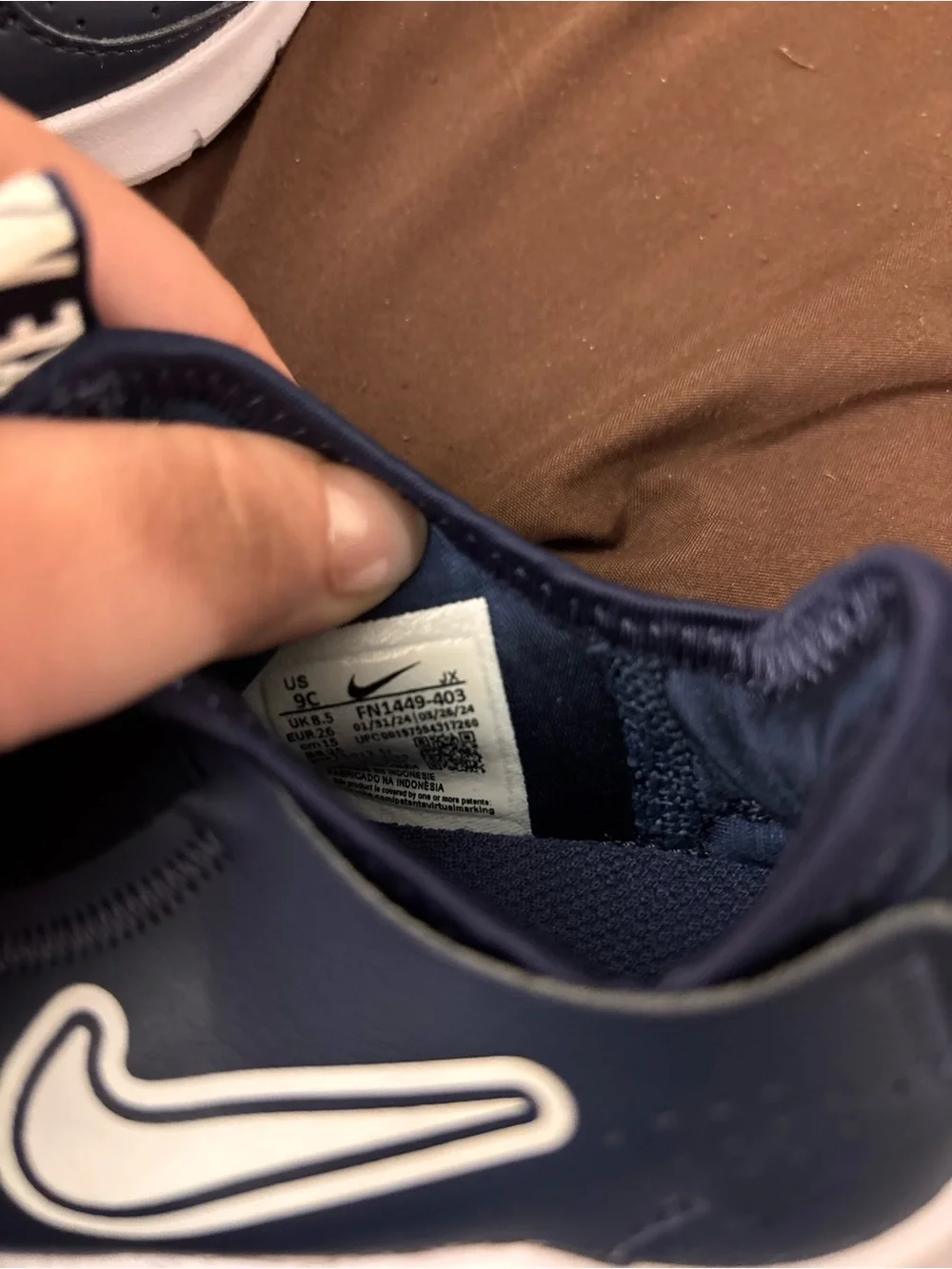 Nike Kids Navy and White Slip-On Athletic Sneakers